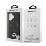 Apple iPhone 17 Kılıf Karl Lagerfeld Orjinal Lisanslı M-safe Şarj Özellikli Metal Kamera ve Buton Tasarımlı Choupette PU Deri Kapak
