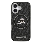 Apple iPhone 17 Kılıf Karl Lagerfeld Orjinal Lisanslı Parlayan Simli Karl & Choupette Heads Kapak
