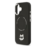 Apple iPhone 17 Kılıf Karl Lagerfeld Orjinal Lisanslı M-safe Şarj Özellikli Metal Kamera ve Buton Tasarımlı Choupette PU Deri Kapak