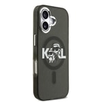 Apple iPhone 17 Kılıf Karl Lagerfeld Orjinal Lisanslı Parlayan Simli Karl & Choupette Sketch Logo Kapak