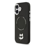 Apple iPhone 17 Kılıf Karl Lagerfeld Orjinal Lisanslı M-safe Şarj Özellikli Metal Kamera ve Buton Tasarımlı Choupette PU Deri Kapak