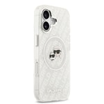 Apple iPhone 17 Kılıf Karl Lagerfeld Orjinal Lisanslı Parlayan Simli Karl & Choupette Heads Kapak