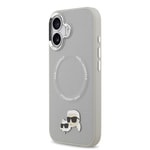 Apple iPhone 17 Kılıf Karl Lagerfeld Orjinal Lisanslı M-safe Şarj Özellikli Metal Kamera ve Buton Tasarımlı K&C PU Deri Kapak