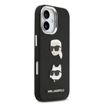 Apple iPhone 17 Kılıf Karl Lagerfeld Orjinal Lisanslı Metal Logolu K&C Heads Pin Kapak