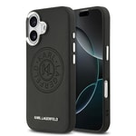 Apple iPhone 17 Kılıf Karl Lagerfeld Orjinal Lisanslı M-safe Şarj Özellikli Delikli Tasarım Metal Logolu PU Deri Kapak