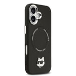 Apple iPhone 17 Kılıf Karl Lagerfeld Orjinal Lisanslı M-safe Şarj Özellikli Metal Kamera ve Buton Tasarımlı Choupette PU Deri Kapak