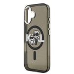 Apple iPhone 17 Kılıf Karl Lagerfeld Orjinal Lisanslı Parlayan Simli Karl & Choupette Sketch Logo Kapak