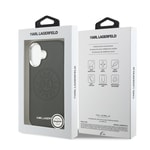 Apple iPhone 17 Kılıf Karl Lagerfeld Orjinal Lisanslı M-safe Şarj Özellikli Delikli Tasarım Metal Logolu PU Deri Kapak