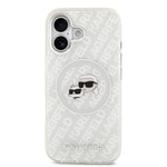 Apple iPhone 17 Kılıf Karl Lagerfeld Orjinal Lisanslı Parlayan Simli Karl & Choupette Heads Kapak