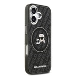 Apple iPhone 17 Kılıf Karl Lagerfeld Orjinal Lisanslı Parlayan Simli Karl & Choupette Heads Kapak