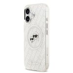 Apple iPhone 17 Kılıf Karl Lagerfeld Orjinal Lisanslı Parlayan Simli Karl & Choupette Heads Kapak