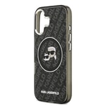 Apple iPhone 17 Kılıf Karl Lagerfeld Orjinal Lisanslı Parlayan Simli Karl & Choupette Heads Kapak