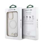 Apple iPhone 17 Kılıf Lacoste Orjinal Lisanslı M-safe Şarj Özellikli Gold Timsah Logolu Buzlu Kapak