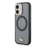 Apple iPhone 17 Kılıf Lacoste Orjinal Lisanslı M-safe Şarj Özellikli Gold Timsah Logolu Buzlu Kapak