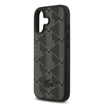 Apple iPhone 17 Kılıf Lacoste Orjinal Lisanslı M-safe Şarj Özellikli PU Deri Tasarımlı Kartlıklı Karışık Monogram Desenli Kapak
