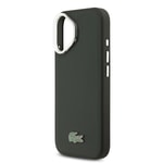 Apple iPhone 17 Kılıf Lacoste Orjinal Lisanslı M-safe Şarj Özellikli PU Pike Desenli Standlı Metal Logolu Kapak