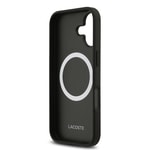 Apple iPhone 17 Kılıf Lacoste Orjinal Lisanslı M-safe Şarj Özellikli PU Deri Tasarımlı Kartlıklı Karışık Monogram Desenli Kapak