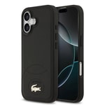 Apple iPhone 17 Kılıf Lacoste Orjinal Lisanslı M-safe Şarj Özellikli PU Deri Tasarımlı Metal Logolu Kapak