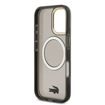 Apple iPhone 17 Kılıf Lacoste Orjinal Lisanslı M-safe Şarj Özellikli Gold Timsah Logolu Buzlu Kapak