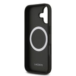 Apple iPhone 17 Kılıf Lacoste Orjinal Lisanslı M-safe Şarj Özellikli PU Deri Tasarımlı Kartlıklı Karışık Monogram Desenli Kapak