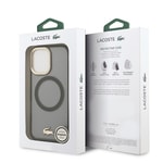Apple iPhone 17 Kılıf Lacoste Orjinal Lisanslı M-safe Şarj Özellikli Gold Timsah Logolu Buzlu Kapak
