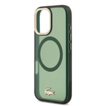 Apple iPhone 17 Kılıf Lacoste Orjinal Lisanslı M-safe Şarj Özellikli Gold Timsah Logolu Buzlu Kapak