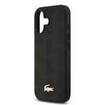 Apple iPhone 17 Kılıf Lacoste Orjinal Lisanslı M-safe Şarj Özellikli PU Deri Tasarımlı Karışık Monogram Desenli Kapak