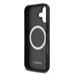 Apple iPhone 17 Kılıf Lacoste Orjinal Lisanslı M-safe Şarj Özellikli PU Pike Desenli Metal Logolu Kartlıklı Kapak