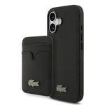 Apple iPhone 17 Kılıf Lacoste Orjinal Lisanslı M-safe Şarj Özellikli PU Pike Desenli Metal Logolu Kartlıklı Kapak