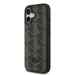 Apple iPhone 17 Kılıf Lacoste Orjinal Lisanslı M-safe Şarj Özellikli PU Deri Tasarımlı Kartlıklı Karışık Monogram Desenli Kapak