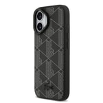 Apple iPhone 17 Kılıf Lacoste Orjinal Lisanslı M-safe Şarj Özellikli Standlı PU Deri Karışık Monogram Desenli Kapak