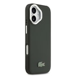 Apple iPhone 17 Kılıf Lacoste Orjinal Lisanslı M-safe Şarj Özellikli PU Pike Desenli Standlı Metal Logolu Kapak