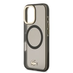 Apple iPhone 17 Kılıf Lacoste Orjinal Lisanslı M-safe Şarj Özellikli Gold Timsah Logolu Buzlu Kapak