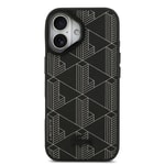 Apple iPhone 17 Kılıf Lacoste Orjinal Lisanslı M-safe Şarj Özellikli Standlı PU Deri Karışık Monogram Desenli Kapak