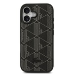 Apple iPhone 17 Kılıf Lacoste Orjinal Lisanslı M-safe Şarj Özellikli PU Deri Tasarımlı Kartlıklı Karışık Monogram Desenli Kapak