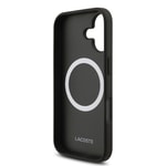 Apple iPhone 17 Kılıf Lacoste Orjinal Lisanslı M-safe Şarj Özellikli PU Pike Desenli Metal Logolu Kartlıklı Kapak