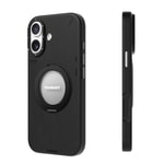 Apple iPhone 17 Kılıf M-safe Şarj Özellikli 360 Derece Standlı Basit Mat Deri Desenli Youngkit Tech Leather Serisi Kapak