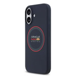 Apple iPhone 17 Kılıf Redbull Orjinal Lisanslı M-safe Şarj Özellikli Kırmızı Halka ve Logo Silikon Kapak