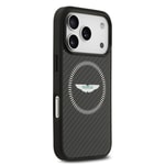 Apple iPhone 17 Pro Kılıf Aston Martin Orjinal Lisanslı M-safe Şarj Özellikli Karbon Fiber Kapak