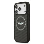 Apple iPhone 17 Pro Kılıf Aston Martin Orjinal Lisanslı M-safe Şarj Özellikli Karbon Fiber Kapak