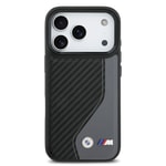 Apple iPhone 17 Pro Kılıf BMW Orjinal Lisanslı M-safe Şarj Özellikli Metal BMW ve M Logolu PU Karbon Tasarımlı Kapak