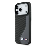 Apple iPhone 17 Pro Kılıf BMW Orjinal Lisanslı M-safe Şarj Özellikli Metal BMW ve M Logolu PU Karbon Tasarımlı Kapak