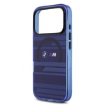 Apple iPhone 17 Pro Kılıf BMW Orjinal Lisanslı M-safe Şarj Özellikli Metal Kamera Butonlu Yatay Şeritli M Dizayn Kapak