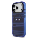 Apple iPhone 17 Pro Kılıf BMW Orjinal Lisanslı M-safe Şarj Özellikli Metal Kamera Butonlu Yatay Şeritli M Dizayn Kapak