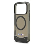 Apple iPhone 17 Pro Kılıf BMW Orjinal Lisanslı M-safe Şarj Özellikli Metal Buton Tasarımlı Tranparan M Dizayn Kapak
