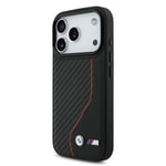 Apple iPhone 17 Pro Kılıf BMW Orjinal Lisanslı M-safe Şarj Özellikli Karbon Fiber Metal Logolu Kapak