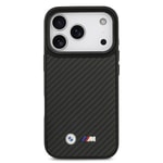 Apple iPhone 17 Pro Kılıf BMW Orjinal Lisanslı M-safe Şarj Özellikli Karbon Fiber Metal Logolu Kapak