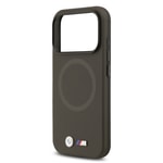 Apple iPhone 17 Pro Kılıf BMW Orjinal Lisanslı M-safe Şarj Özellikli Metal Logolu Delikli M Dizayn Deri Kapak