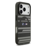 Apple iPhone 17 Pro Kılıf BMW Orjinal Lisanslı M-safe Şarj Özellikli Metal Kamera Butonlu Yatay Şeritli M Dizayn Kapak