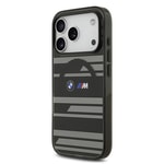 Apple iPhone 17 Pro Kılıf BMW Orjinal Lisanslı M-safe Şarj Özellikli Metal Kamera Butonlu Yatay Şeritli M Dizayn Kapak